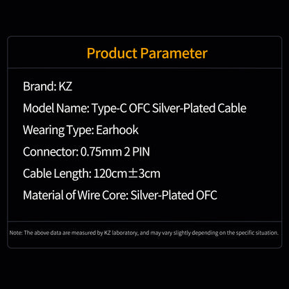 KZ Type-c Cable C PIN 0.75/0.78 mm typec