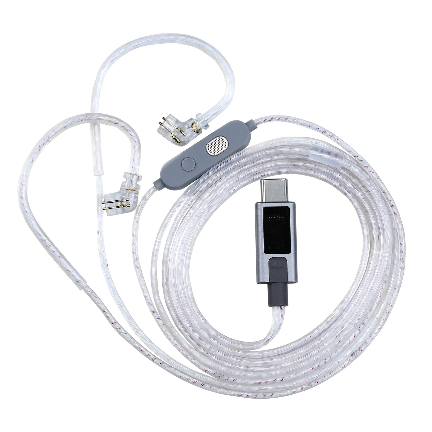 KZ M2 silver-plated cable with 2 microphone