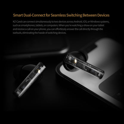 KZ Carol Wireless Earbuds  Active Noise Cancelling Built-in 6 Mic Bluetooth Earphones