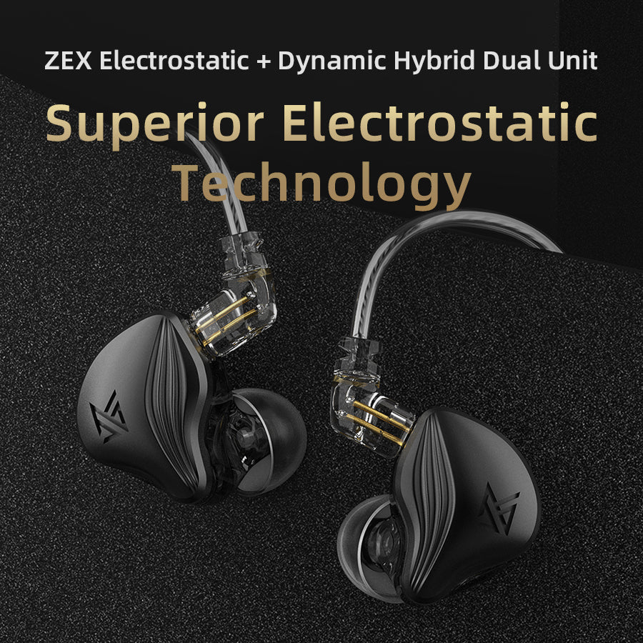 Écouteur intra-auriculaire filaire électrostatique + dynamique + équilibré  casque de sport KZ-ZEX PRO